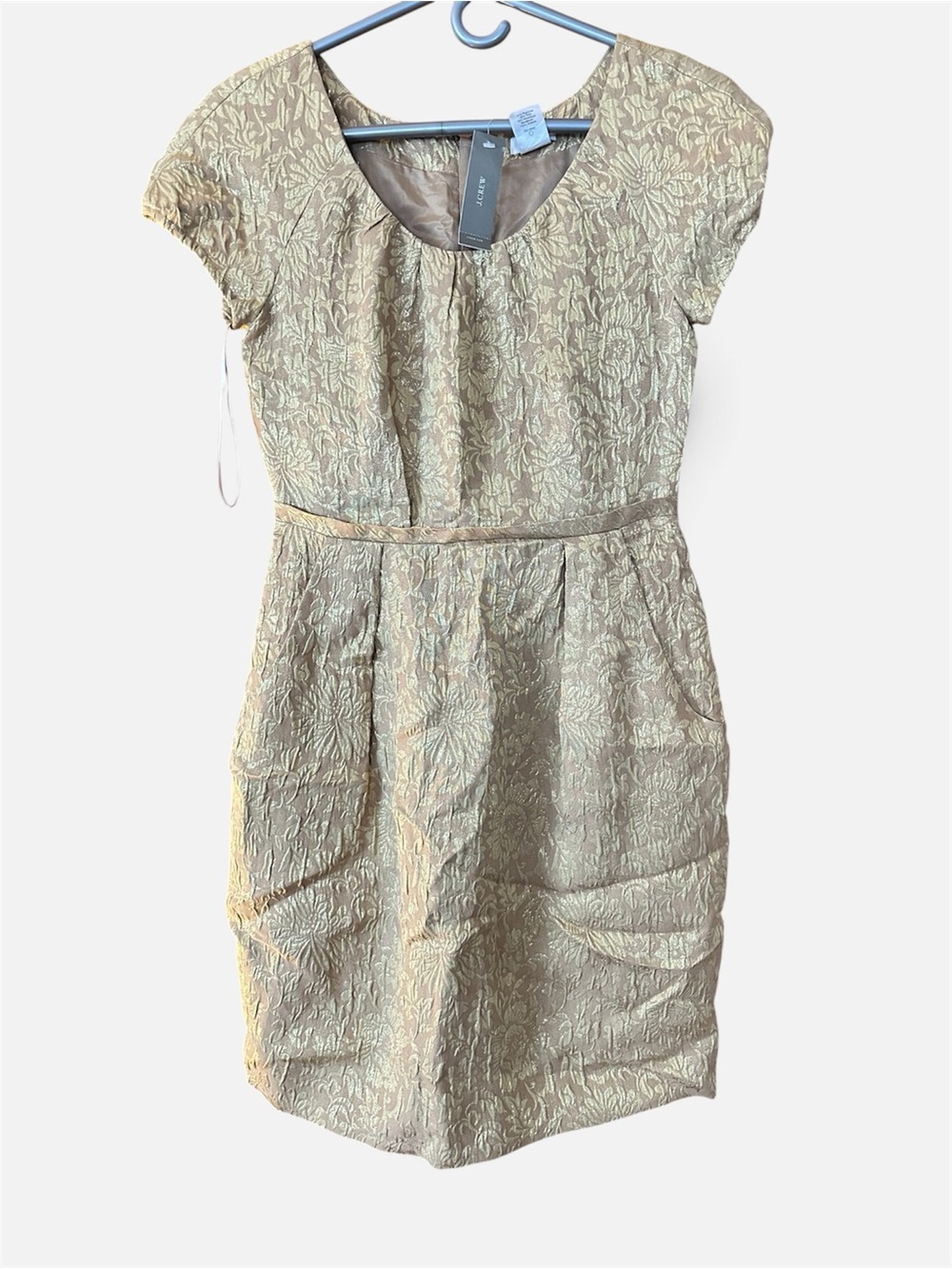 NWT J.Crew gold shimmer thread dress